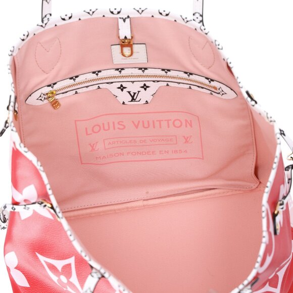 Louis Vuitton Neverfull MM Giant Monogram Tote Bag M44567 Rouge Pink - Picture 8 of 9